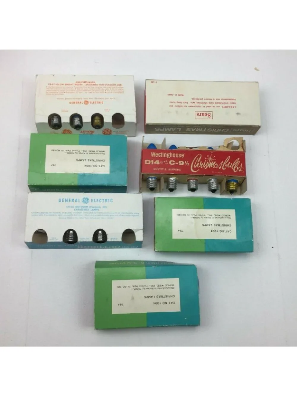 Vintage Sears General Electric Christmas Blue Bulbs Lamps D14 C-9 1/2 Variety